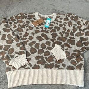 Mason Belle pull over sweater animal print L new